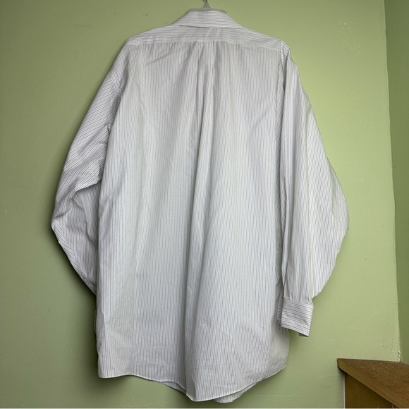 Brooks Brothers 1818 Traditional Fit 18-35 Maroon & Blue Stripe Mens Button Down - Picture 5 of 9